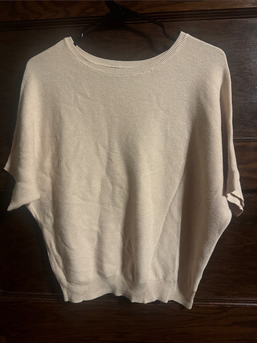 Quince Cream Crewneck Short-Sleeve Sweater